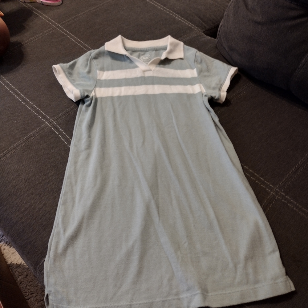 Kids Casual Dress - Blue and White